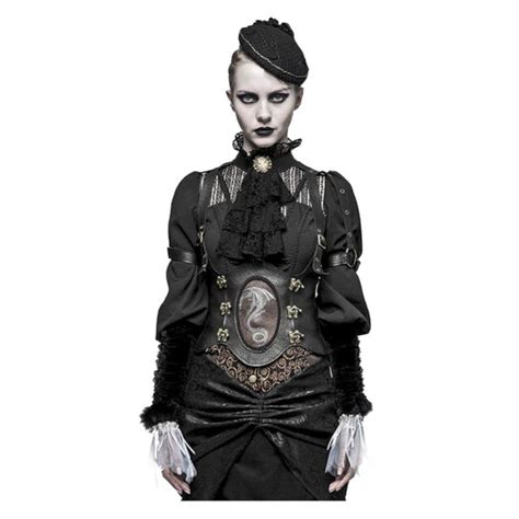 Womens Steampunk Western Dragon Girdle Corset Gothic Goth Costume Faux