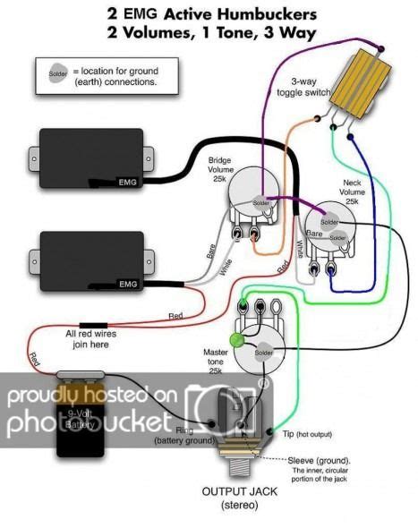 The io board output white cable plugs into the middle 2 pins of volume control & then volume cable out to tone control then out to guitar jack, learn how to connect wires emg active pickup with passive pickup on electric guitar, wiring diagram fro 1. Emg 81 85 Wiring Diagram 2 Volume 1 Tone