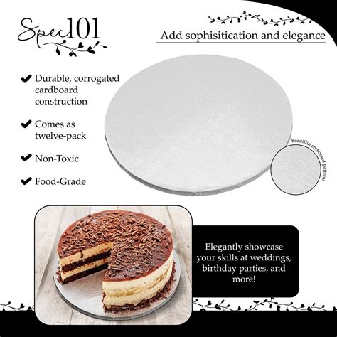 Tongtai Spec101 Round Cake Drums 12 Inch 12pk White Cake Drum Boards