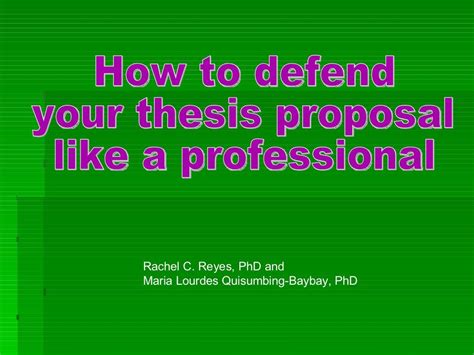 How To Do A Proper Thesis Defense With A Powerpoint P