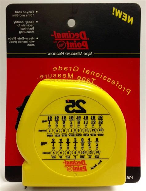 A tape measure, also called measuring tape, is a type of flexible ruler. Tape Measure Readout With Decimal Chart