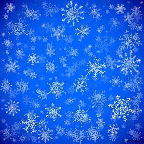 Blue Christmas Background With Different Snowflakes Stock Vector