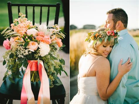 Coral Peach Wedding Flowers At Sleepy Ridge Reception Center Utah