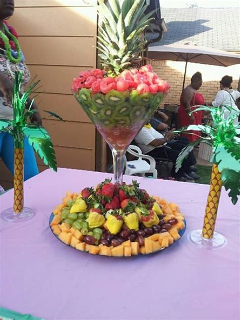 Luau Fruit Display Luau Food Luau Fruit Display Party Food Trays