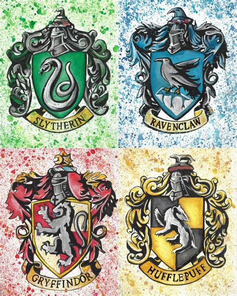 Harry Potter Hogwarts House Wall Art Print Gryffindor Etsy Harry