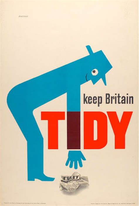 Keep Britain Tidy Poster 1963 Tom Eckersley Graphic Design Vintage