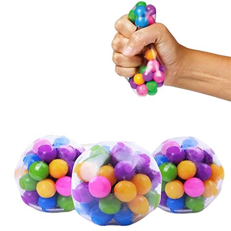 Rainbow Stress Ball Stress Relief Ball With Dna Colorful Beads Inside