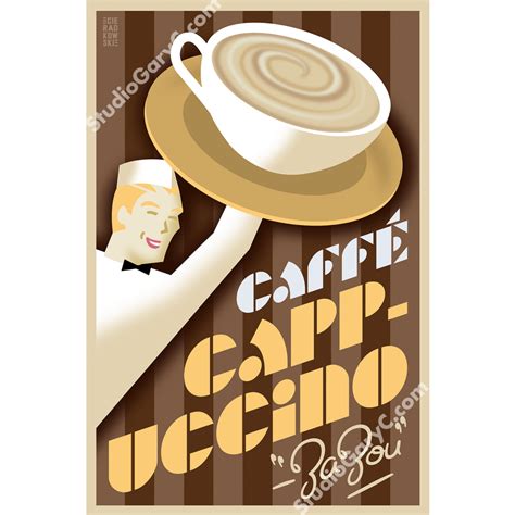 Art Deco Caffe Cappuccino Poster Studio Gary C