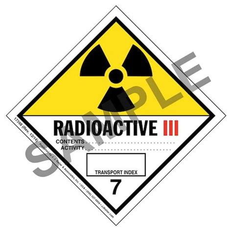 Hazardous Materials Labels Class 7 Radioactive Iii Poly