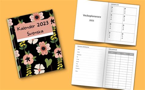 Kalender 2023 Svenska Kalender 2022 2023 Veckoplanerare 21 X 28 Cm