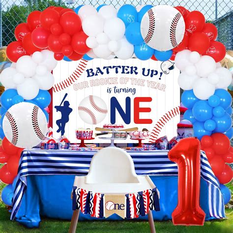 Baseball 1st Birthday Party Decorations Rookie Of The Year Happy