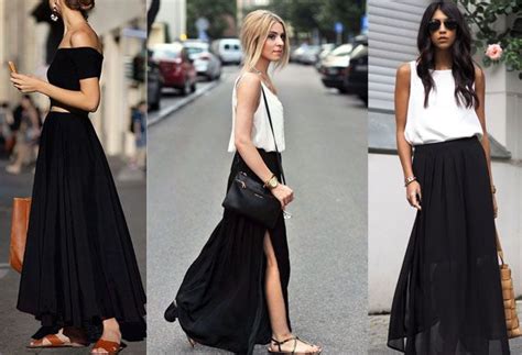 what to wear with a black maxi skirt outfits and ways to wear black skirt long black maxi