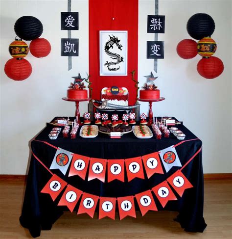Ninja Birthday Party Ideas Photo 1 Of 11 Ninja Party Decorations