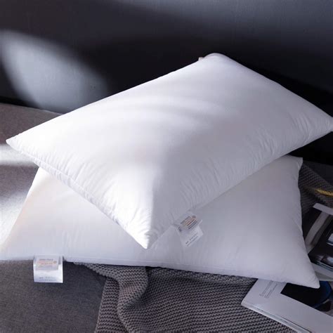 luxurious white goose feather down pillow king size 100 cotton shell medium firm ebay