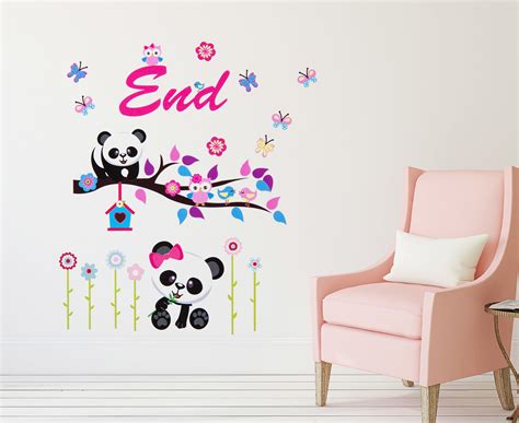 Panda And Tree Branch Wall Decal Nz
