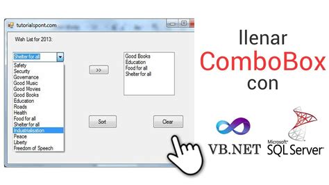 Vb Net Y Sql Llenar Combobox Visual Basic Con Sql Youtube
