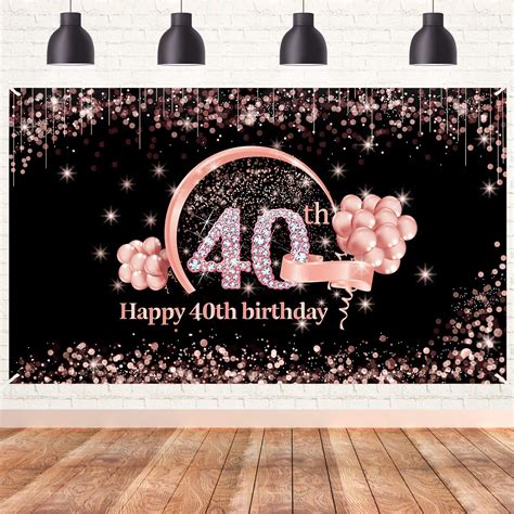 Buy Lnlofen Th Birthday Banner Backdrop Decorations Supplies For Women Rose Gold Year Old