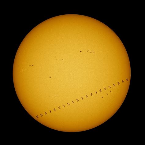 Astrophotographer Watches Iss Transit Sun From Backyard