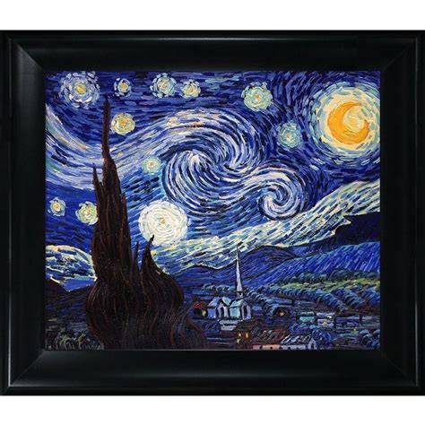 Starry Night Framed On Canvas By Vincent Van Gogh Painting Starry