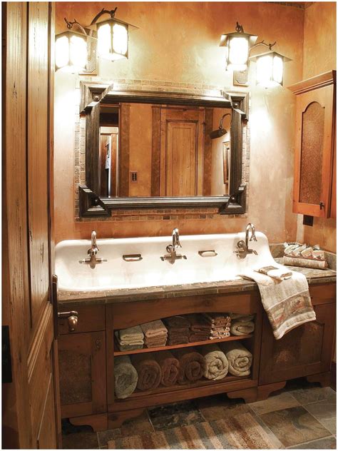 Sink vanity on etsy the beauty of premier double sink vanity brings an exquisite antique bathroom vanity set vanity was the. cast-iron trough sink- layered lanterns- stone countertop ...