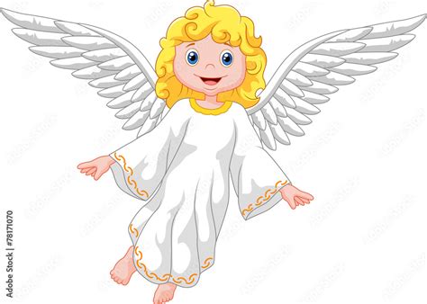 Cartoon Angel Isolated On White Background Stock Vektorgrafik Adobe Stock