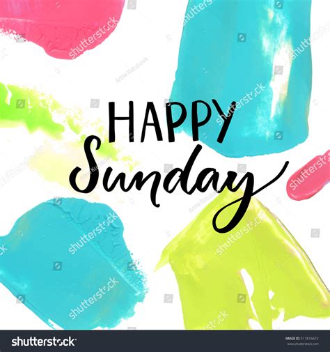 Happy Sunday Banner Vector Typography Colorful Stock Vector Royalty