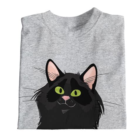 1tee Mens Peeking Black Cat Pocket T Shirt Ebay