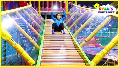 Indoor Playground Fun For Kids With Giant Slides Youtube
