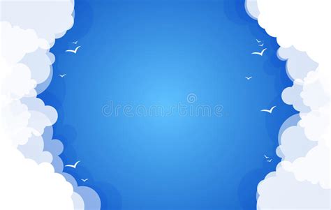 Blue Sky With Clouds Stock Vector Illustration Of White 185488875