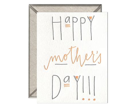 Happy Mothers Day Letterpress Card Etsy