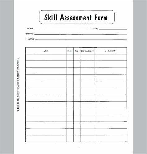 Employment Skills Assessment Template Inspirational Free Skills