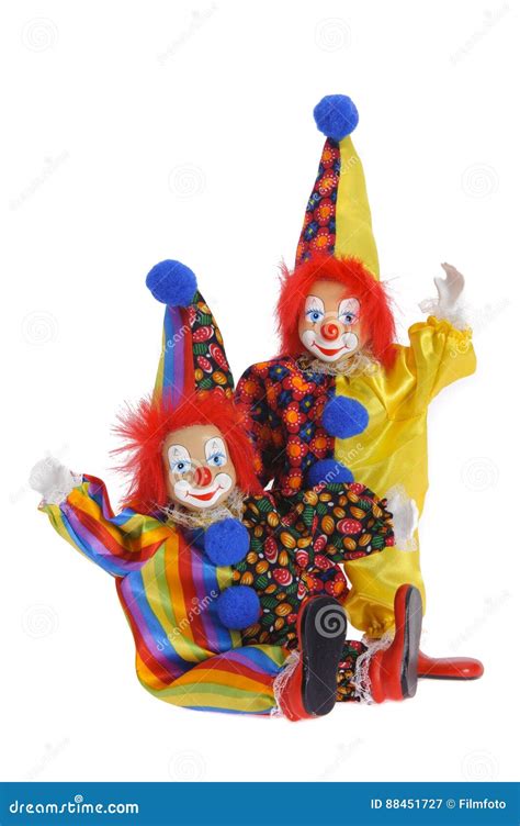 Funny Clowns With Colorful Costume Stock Image Image Of Comedy