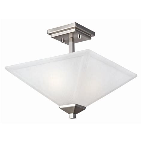 The flush mount design is perfect for rooms with low ceilings and the integrated led light kit offers this home depot guide provides step by step instructions with illustrations and video to install a ceiling fan. Design House Torino 2-Light Satin Nickel Semi-Flush Mount ...