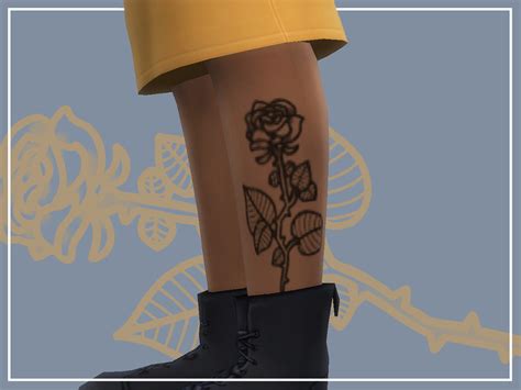 The Sims Resource Rose Leg Tattoo