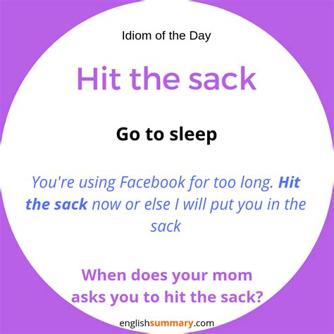 What does hit the sack expression mean? Daily English Lesson • Learn Something New | Learn english ...