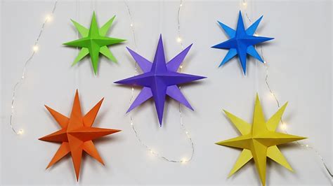 Diy 3d Paper Star How To Make Christmas Star Christmas Decorations