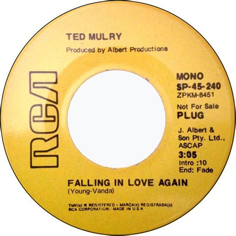 Ted Mulry Falling In Love Again 1971 Vinyl Discogs