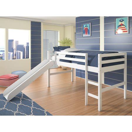 Your child will love the whimsical design, the decorative curtain for privacy, the hidden. Donco Twin Low Loft Bed with Slide - Walmart.com