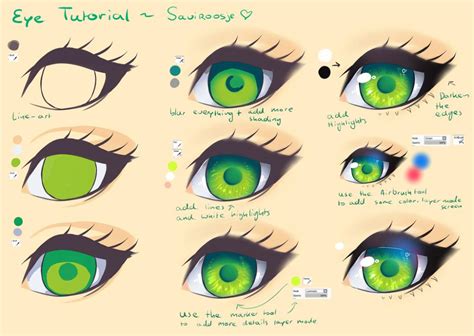 Step By Step Green Eye Tutorial By Saviroosje On Deviantart Eye