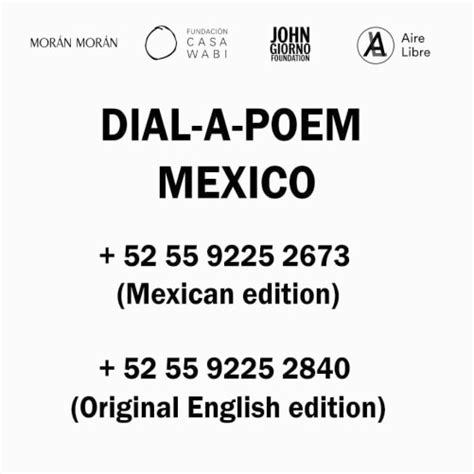 Dial A Poem Mexico Poetry In Spanish Over The Phone