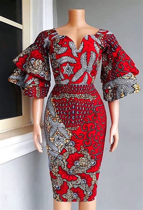 African Print Dress Red Ankara Dress African Clothing Etsy