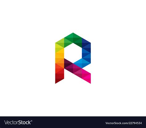 Color Letter R Logo Icon Design Royalty Free Vector Image