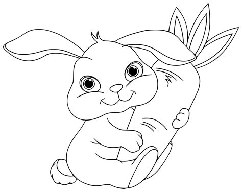 Rabbit For Children Rabbit Kids Coloring Pages