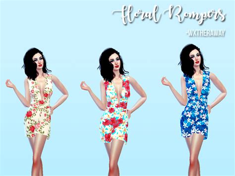 The Sims Resource Floral Rompers Get To Work Needed