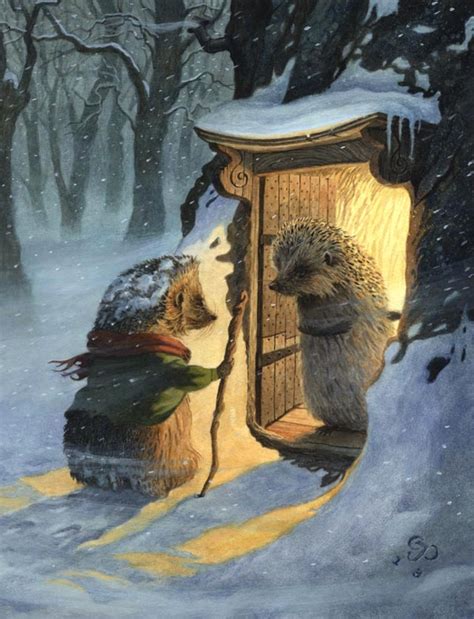 Chris Dunn Illustrationfine Art Settling In And A Winters Guest