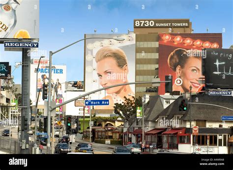Huge Billboards On Sunset Strip Los Angeles California Usa Stock