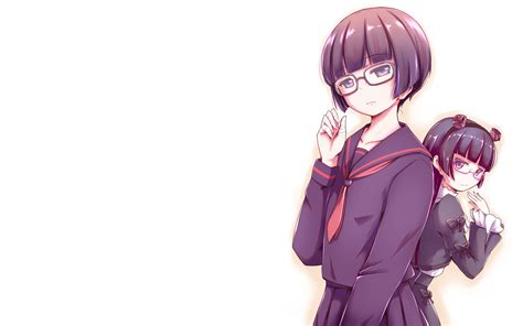 Wallpaper Anime Girls Women School Uniform Schoolgirl Glasses