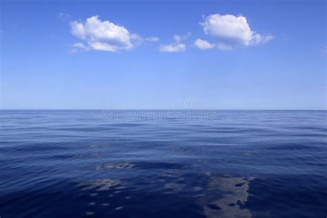 Calm Sea Blue Water Ocean Sky Horizon Scenics Stock Photo Image Of