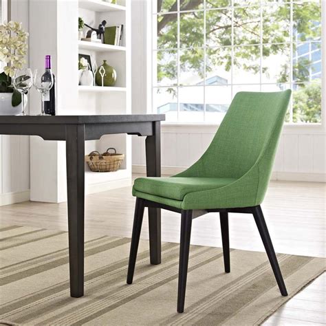 Modway Viscount Fabric Upholstered Dining Side Chair In Green Cymax