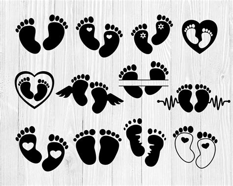 Babyfüße Svg Tiny Feet Svg Clipart Baby Footprint Svg Dateien Etsy
